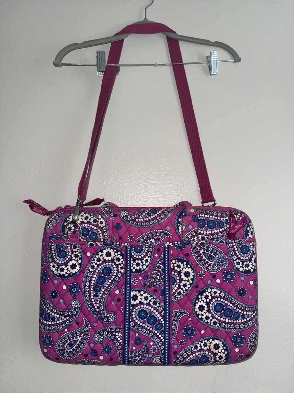Vera Bradley Pink Paisley Quilted Crossbody / Tablet Bag